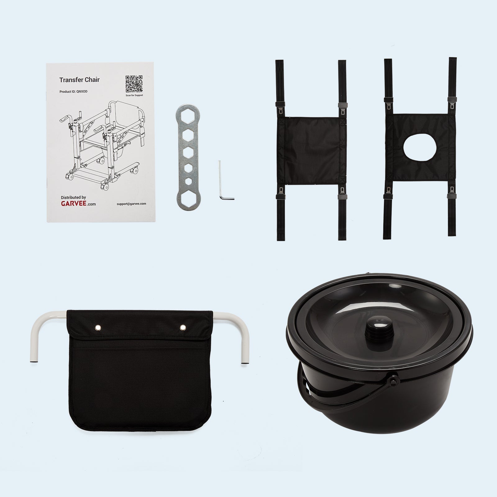 Garvee 4-in-1 Multi-Function Transfer Chair, Hydraulic Lift Mobility Solution, Shower Chair with 180° Split Seat, Portable Commode and Indoor Mobility System, Versatile Home Seating