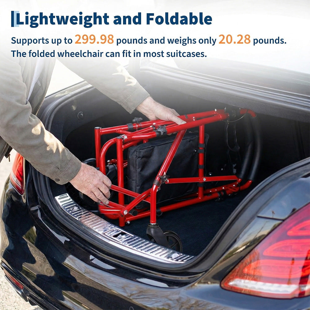 Garvee 2 in 1 Rollator Walker for Seniors with Seat, Foot Pedal, Lightweight Steel, Foldable, Adjustable Height, 6" Wheels, 299lb Capacity, Travel Friendly