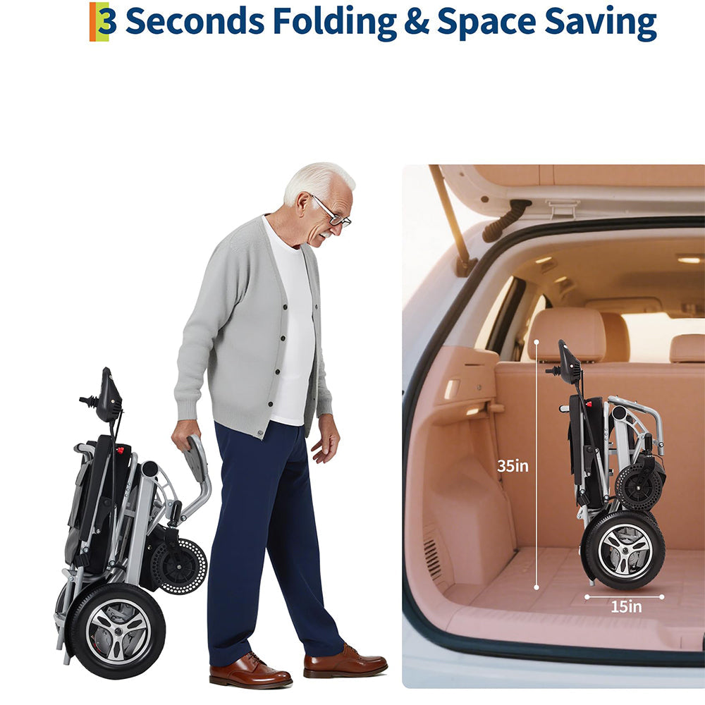 GARVEE 330 lb Capacity Electric Wheelchair for Adults – 30 Mile Battery Range, Foldable Lightweight Design, All-Terrain Mobility Chair